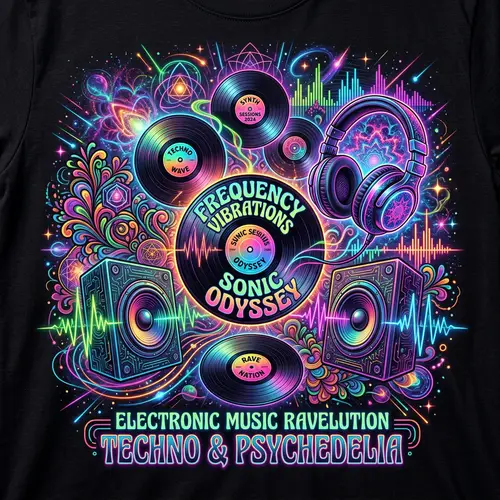 Psychedelic Music T-Shirt Design for Raves