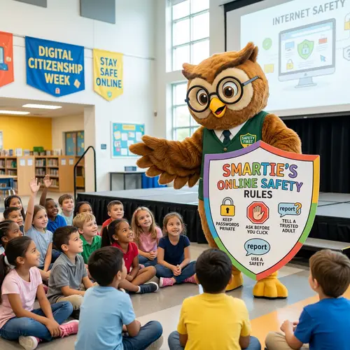 Online Safety School Mascot for Kids