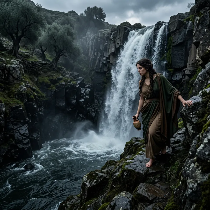 Psyche's Treacherous Adventure to the Styx Waterfall