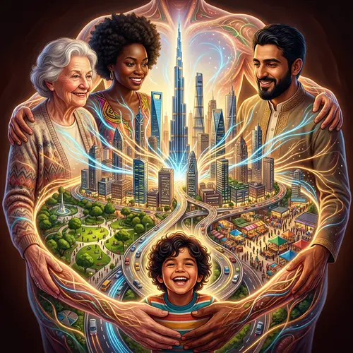 Innovative City Within People: Skyscrapers, Parks, Markets