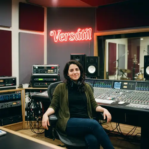 Versátil: Neon Red Recording Studio Vibes