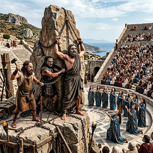 Prometheus Bound: Greek Theater Scene Artwork