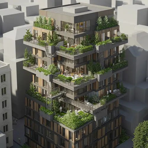 Modern 7-Story Residential Building Design