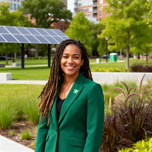 Sustainable Marketing Director Headshot in Green