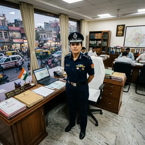 Powerful IAS Officer in Vibrant Colors