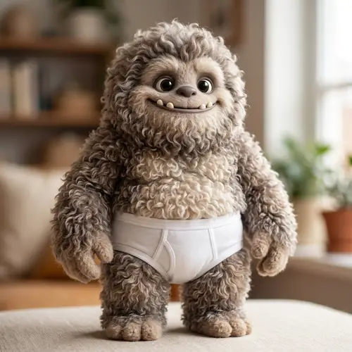 Adorable Furry Boy in White Briefs | Charming Creature