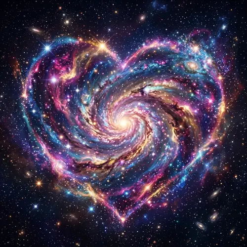 Galactic Stylized Heart Shape