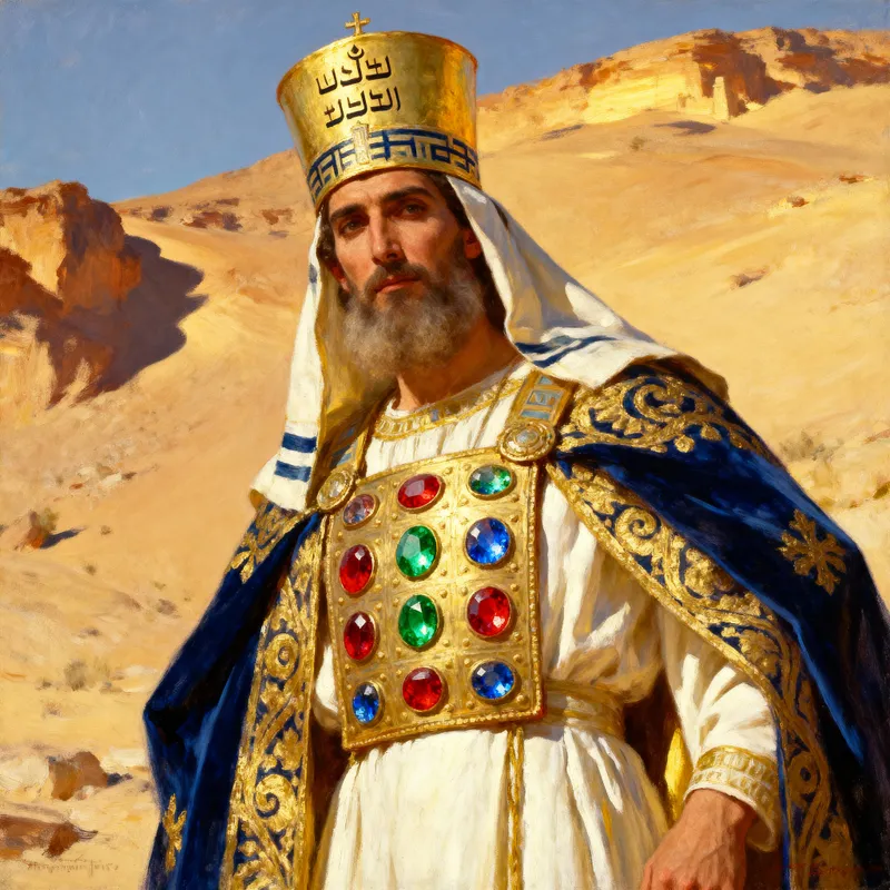 Ancient Hebrew High Priest in Ceremonial Garb