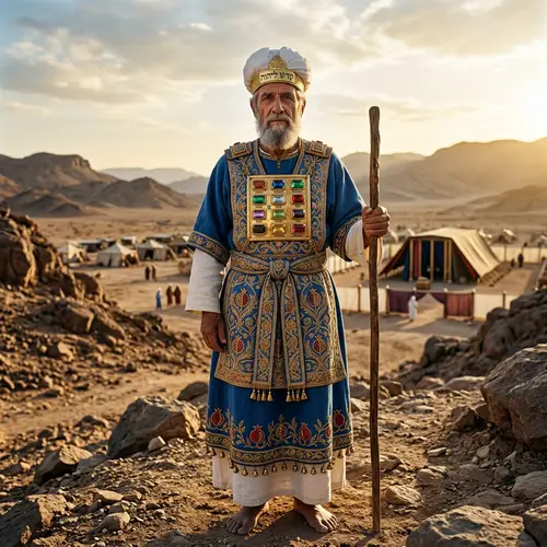 Ancient Hebrew High Priest in Ceremonial Garb