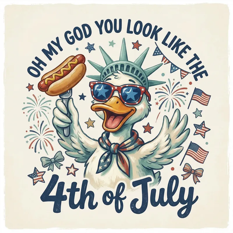 Funny Duck Statue of Liberty T-Shirt Design