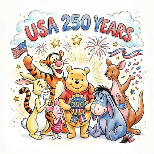 Whimsical Patriotic Watercolor Illustration