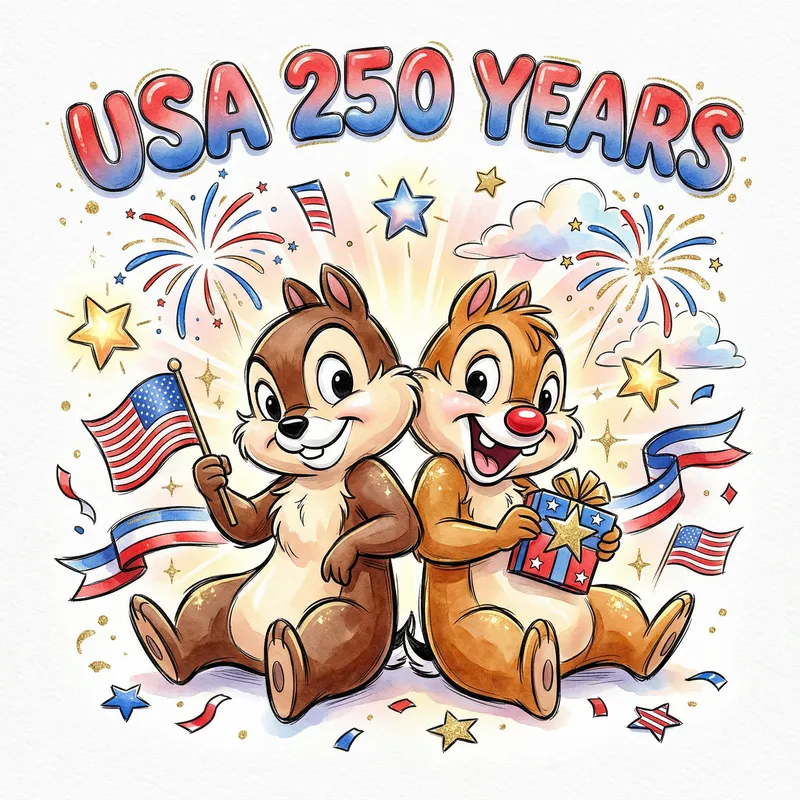 Playful Patriotic Watercolor Illustration Playful Patriotic Watercolor Illustration