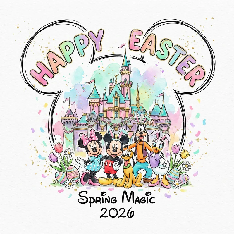 Whimsical Easter Watercolor Illustration