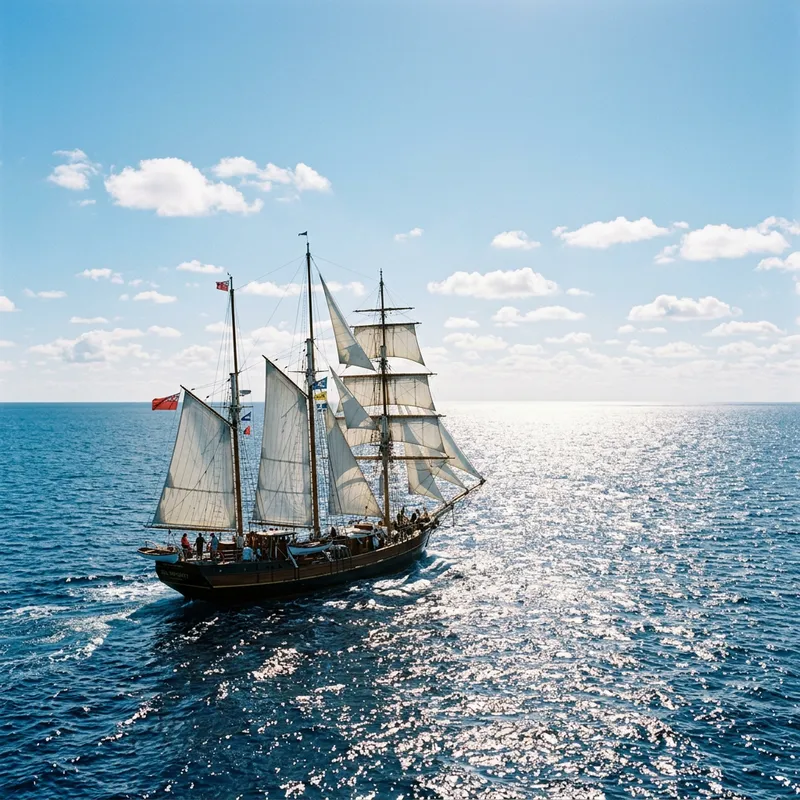 Sailboat Sailing on Tranquil Sea