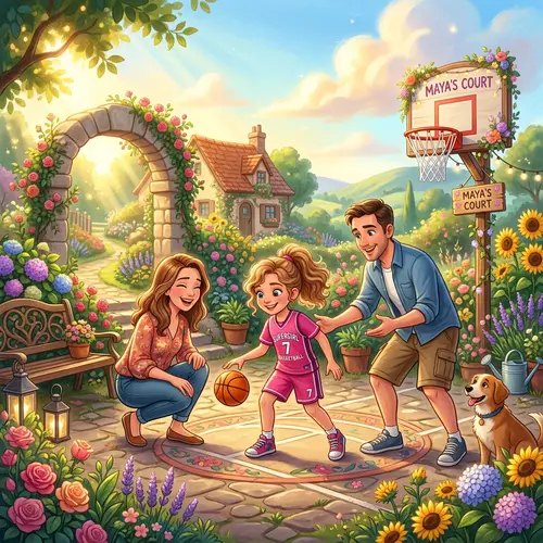 A Magical Basketball Training for a Young Girl