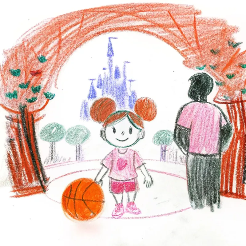 A Magical Basketball Training for a Young Girl