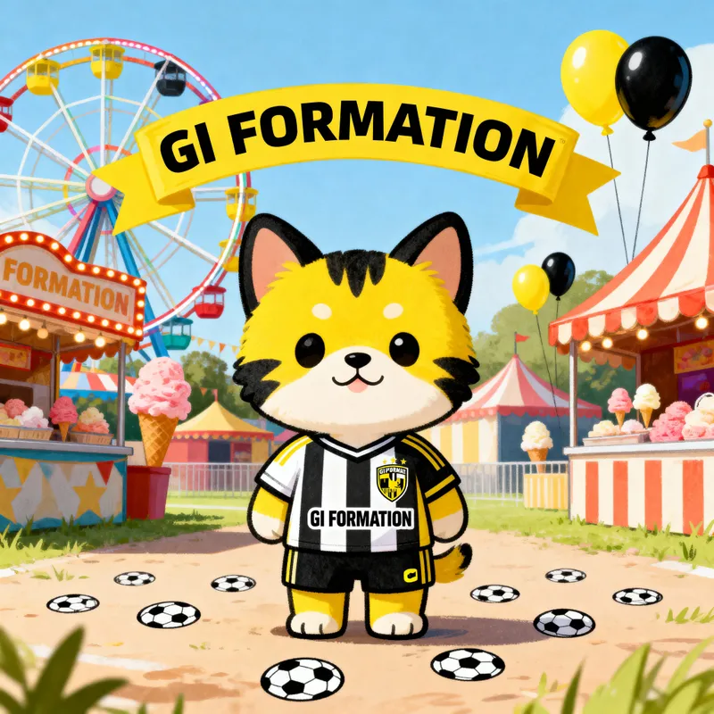 GI FORMATION Youth Soccer Mascot in Yellow and Black