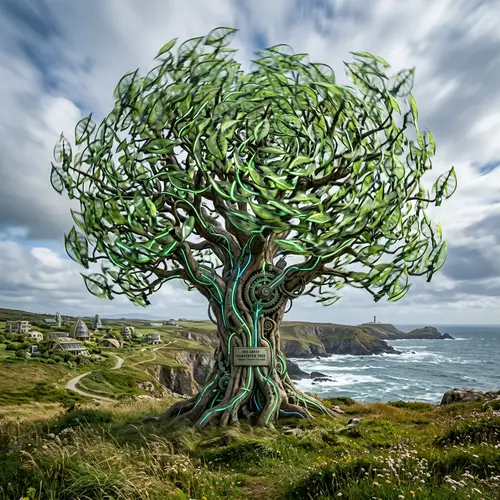 Tree Harnessing Wind Energy from Its Leaves