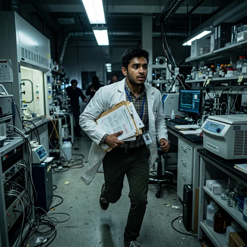 Young Scientist on the Run with His Project