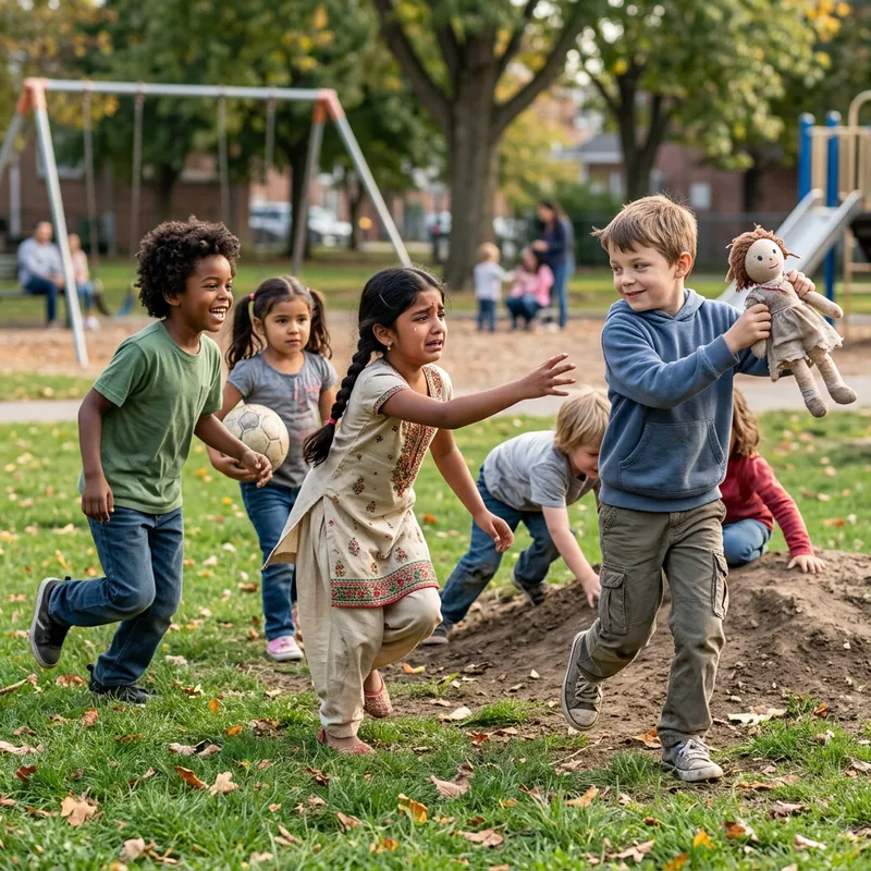 Unruly Children Snatch Doll from South Asian Girl