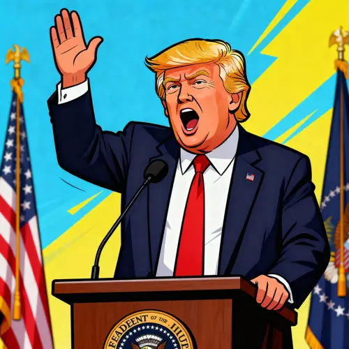 Trump Speaking Cartoon Art