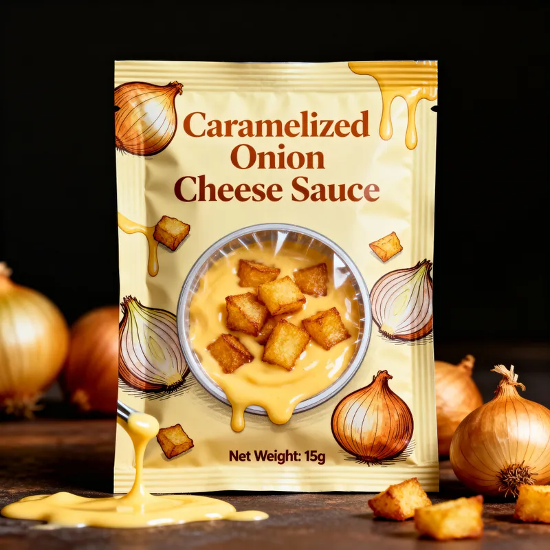Aesthetic Caramelized Onion Cheese Sauce Packaging