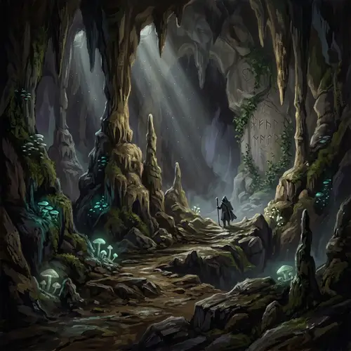 Mysterious Cave: A Fantasy Landscape Journey