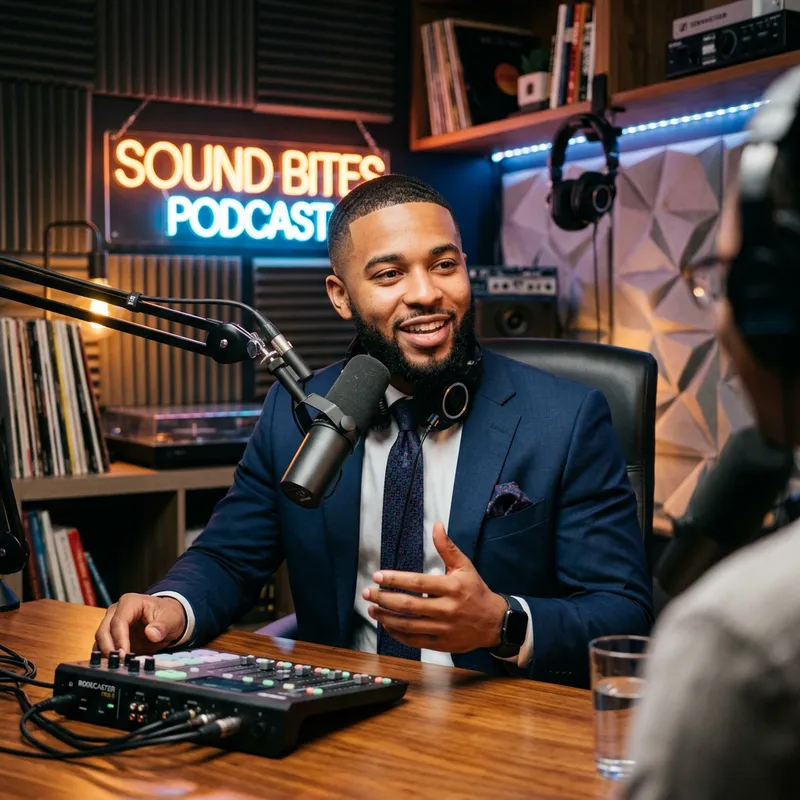 Stylish Podcast Look: Low Fade Taper Suit Style