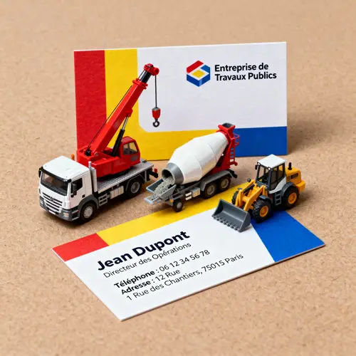 Colorful Construction Vehicle Business Cards