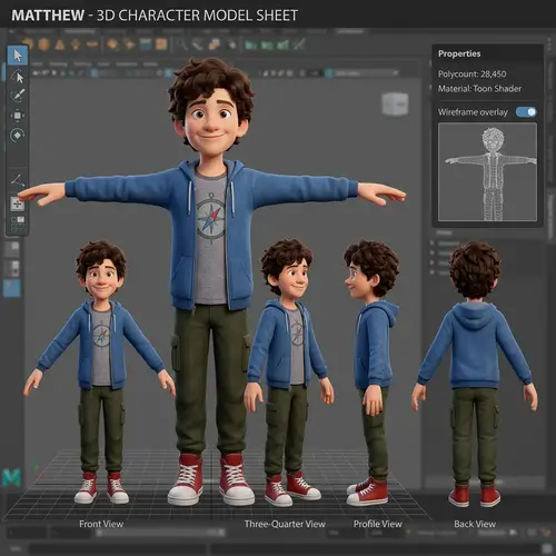 3D Model of Cartoon Character Matthew
