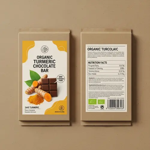 Organic Turmeric Chocolate Bar Packaging