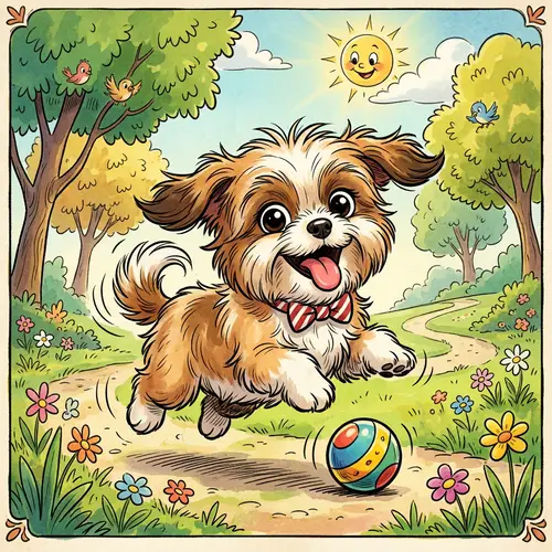 Choppy the Playful Shih Tzu: A Pixar-Style Animation Delight