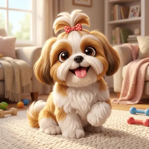 Stylized Animated Shih Tzu Dog for Cuteness