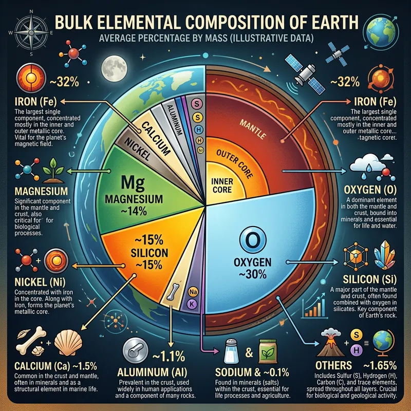 Composition of Earth's Elements and Percentages