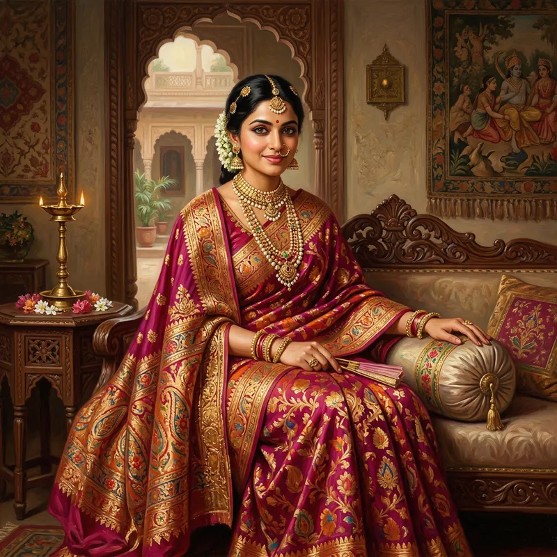 Vibrant Indian Saree & Traditional Elegance