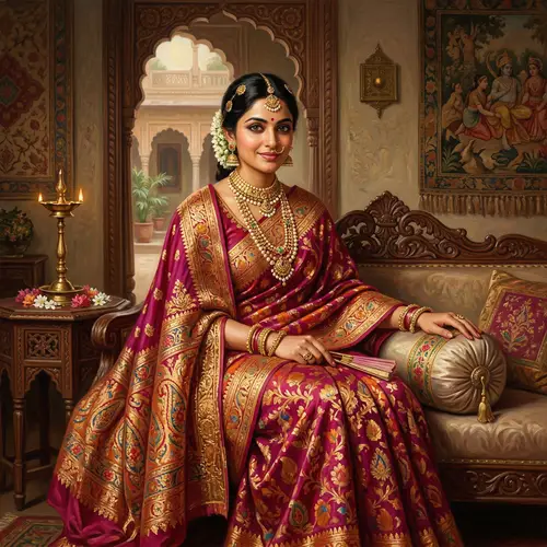 Vibrant Indian Saree & Traditional Elegance