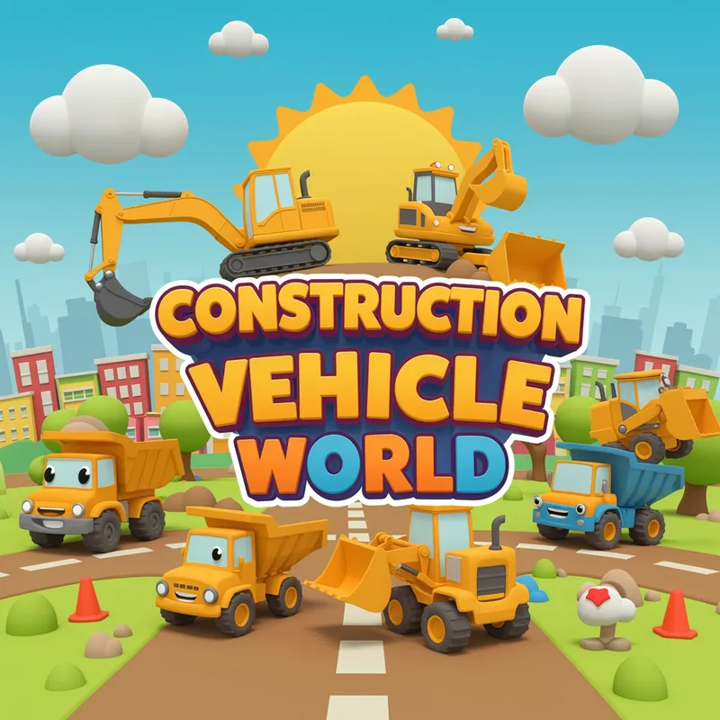 Construction Vehicle World - 3D Cartoon Fun