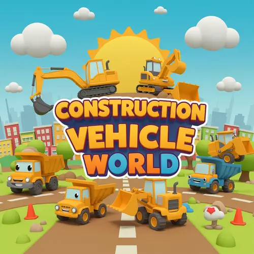 Construction Vehicle World - 3D Cartoon Fun