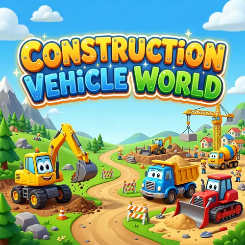 Construction Vehicle World - 3D Cartoon Fun