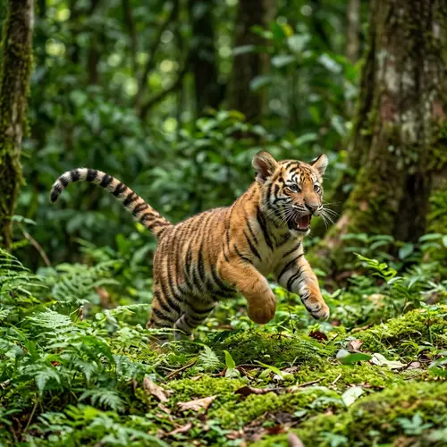 Baby Disney Tigger Bouncing in Woods - Singing Cub