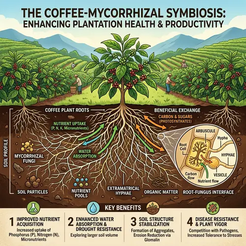 Coffee Plantation Mycorrhizal Fungi | Symbiotic Relationship Visualized