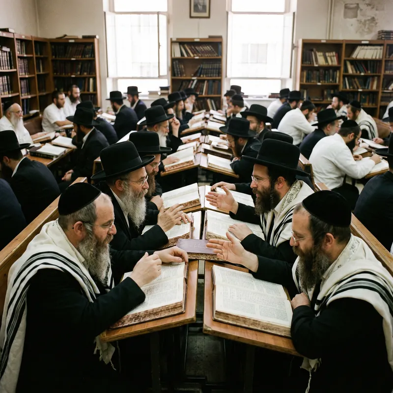 Orthodox Jewish Men Studying in Realistic Photo Orthodox Jewish Men Studying in Realistic Photo