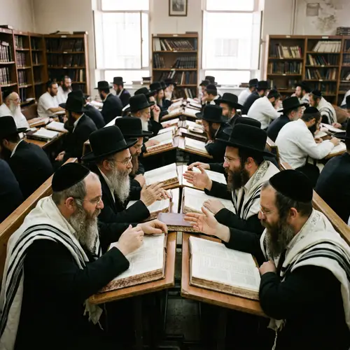 Orthodox Jewish Men Studying in Realistic Photo