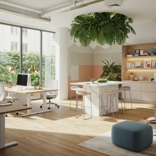 Elegant Open-Space Office with Natural Light