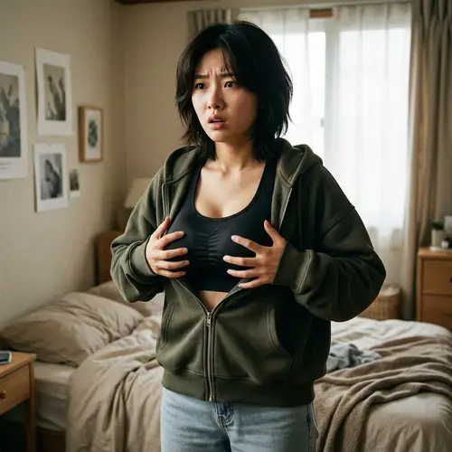Breast Expansion Fantasy: Asian Girl Unclips Bra