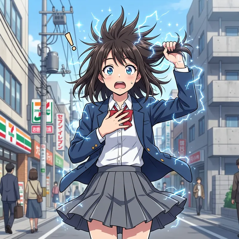 Anime Girl Electrocution Reaction | Surprised Anime Artwork