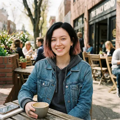 17-Year-Old Woman with Pink Gradient Hair