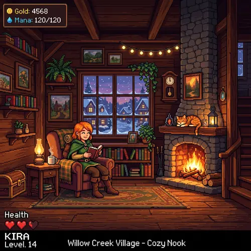 24-bit Pixel Art Cozy Room | Side-Scroller Game Location