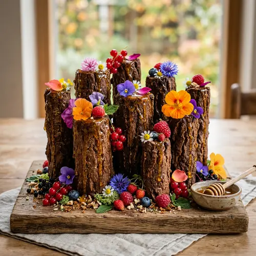 Honey Forest Gingerbread: Natural Honey With Edible Flowers