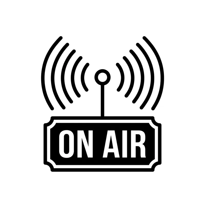 Minimalistic Black White Live Broadcast Icon Design
